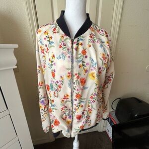 Live 4 Truth Floral Bomber Jacket - Cream and Multicolor